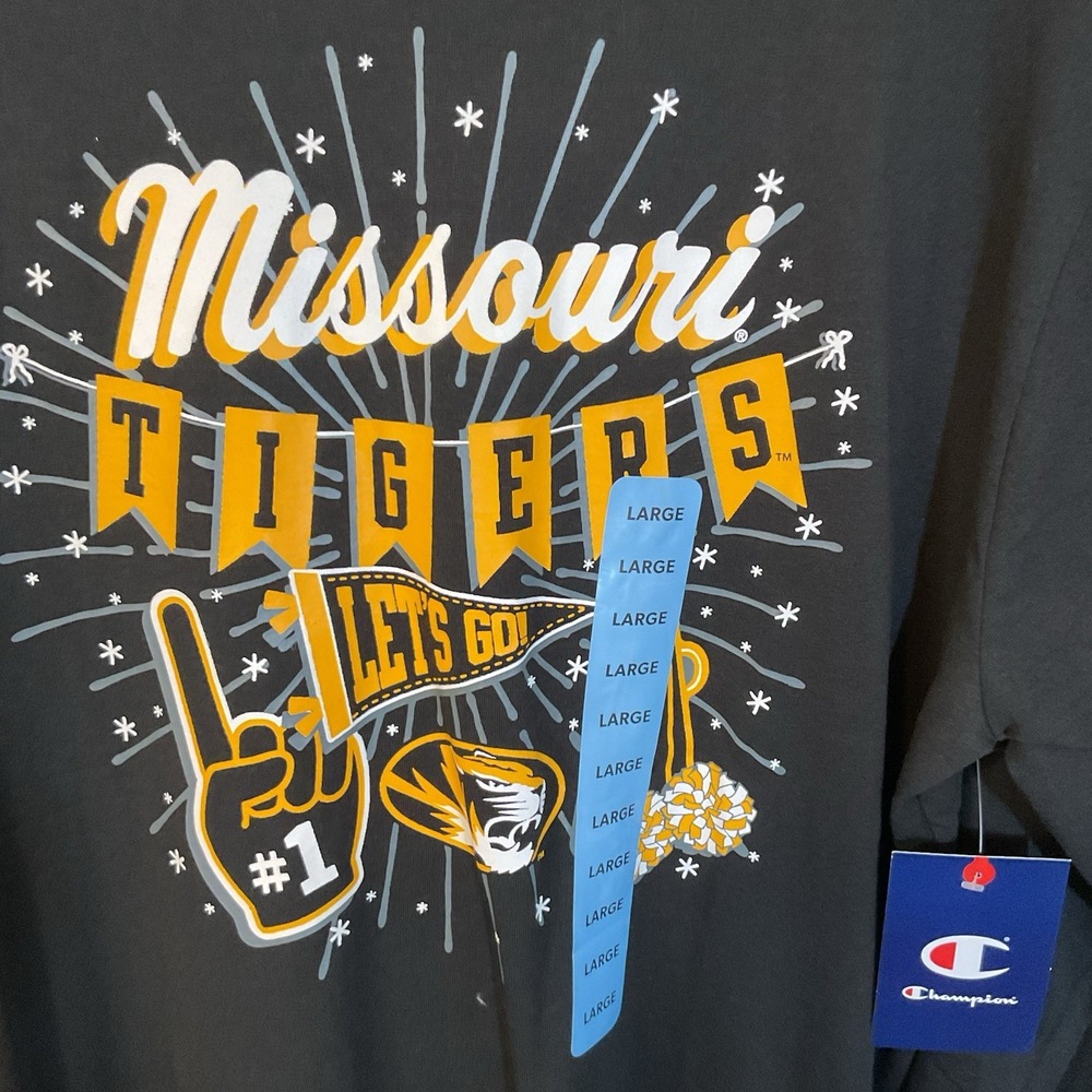 Champion Missouri Tigers‎ Long Sleeve Shirt Size Large Black Mens